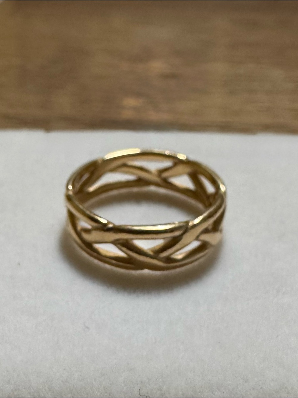 Retired James Avery 14kt Yellow Gold Tresse Band Size 6